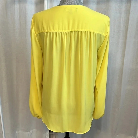 INC Wrap V Neck Long Sleeve Blouse in Yellow, Size M - Picture 7 of 12